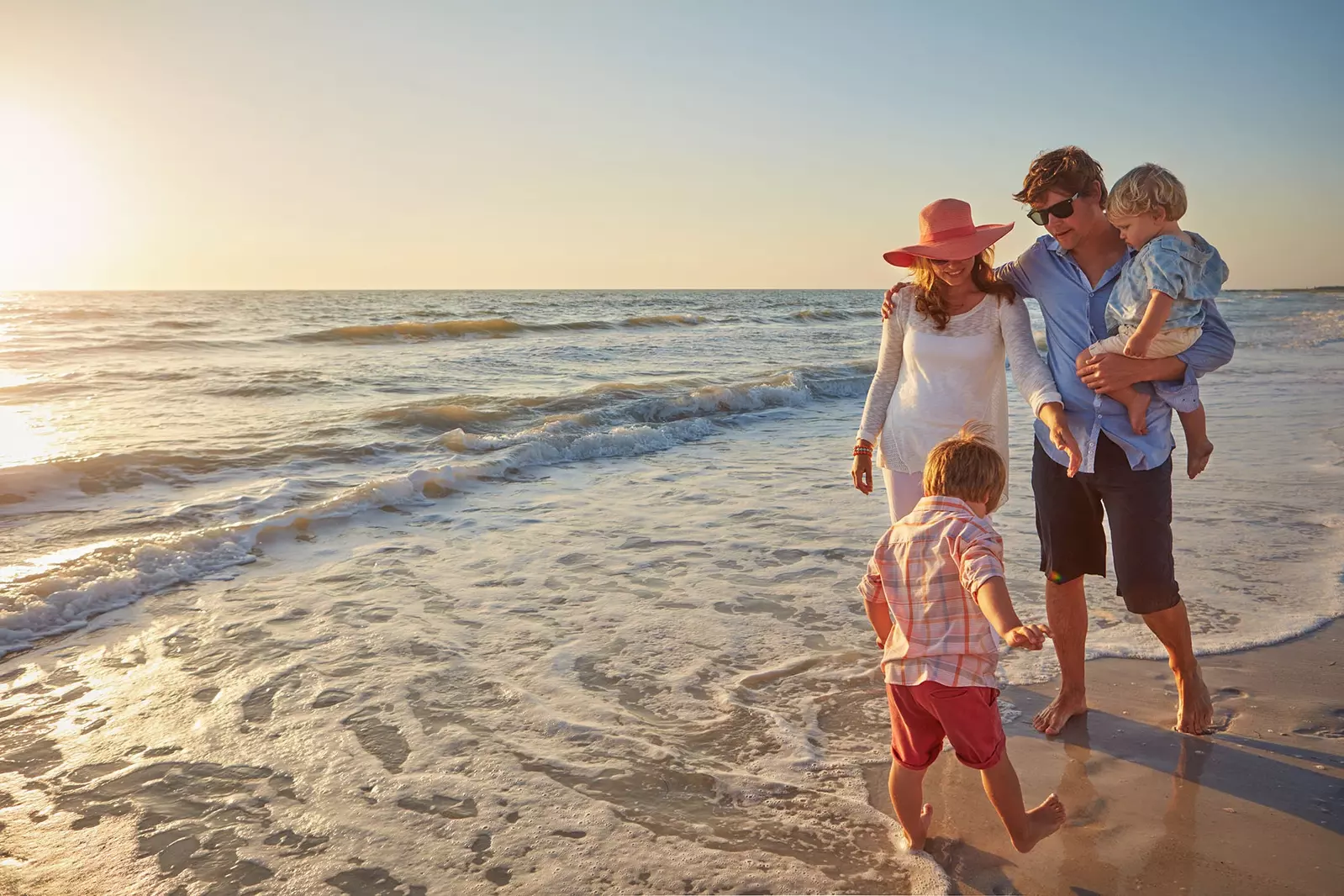 family at the beach
